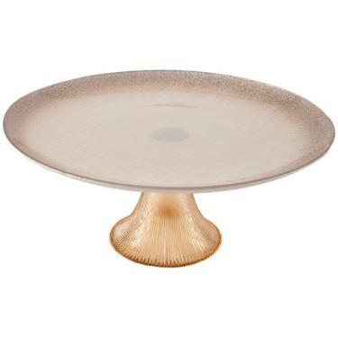 Imagem de Boleira de Vidro Nell Gold 28cm 