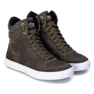 Imagem de Tênis Hardcore Cano Alto Feminino Academia Sola Reta Em Couro 10300, V