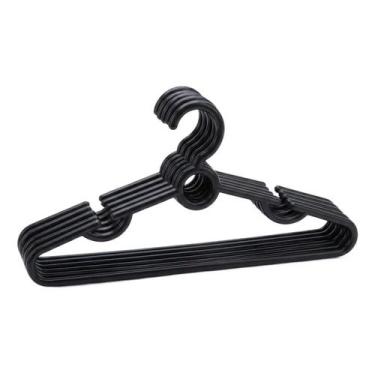 Imagem de Kit 6 Cabides Plástico Reforçado Roupa Camisa Vestido Closet - Uzy, Pr