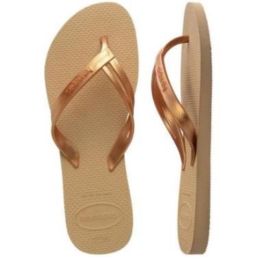 Imagem de Chinelo de Dedo Feminino Tira Metalizada Havaianas Elegance-Unissex