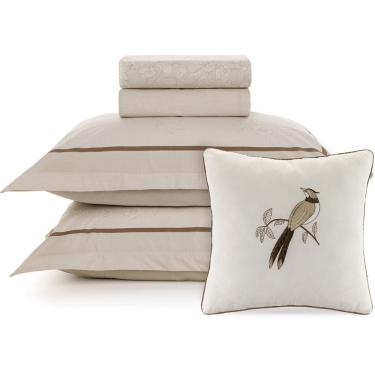 Imagem de Jogo de Cama Karsten Mallu 200 Fios 5 Peças Queen Off White
