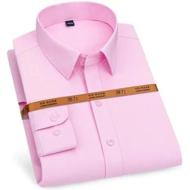 Imagem de Camisa Social Masculina Slim Fit De Manga Longa Casual Respirável Cor 