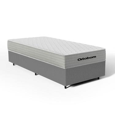 Imagem de Cama Box + Colchão de Molas Ensacadas Ortobom One Face Plenno Solteiro 88 cm