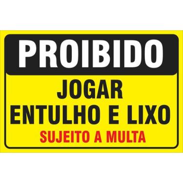 Imagem de Placa Informativa Proibido Jogar Lixo 20x30 - Duweek 