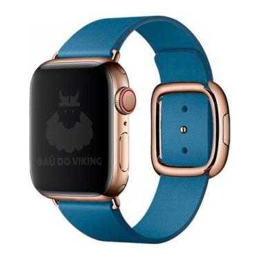 Imagem de Pulseira Couro Para Apple Watch 42mm 38mm 40mm Fecho Moderno - Baú do 