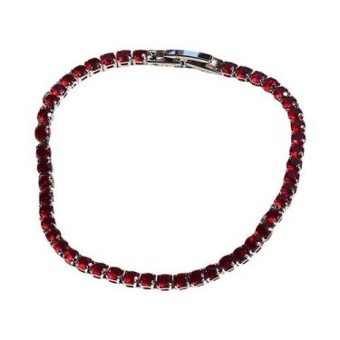 Imagem de Pulseira De Tênis Feminina Impermeável Com Cristais Coloridos 3MM Mult