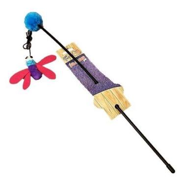Imagem de Brinquedo Vara Varinha P/ Gato Libélula C/ Guizo Jambo