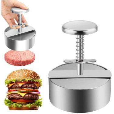 Imagem de Prensa para Hambúrguer em Aço Inoxidável 304 Ajustável e Antiaderente 