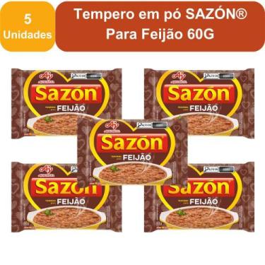 Imagem de Kit 5 Unidades Tempero em Pó Sazón Para Feijão 60g Realce Sabor Rápido