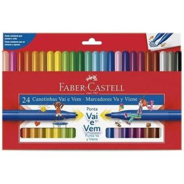 Imagem de Canetinhas24 Cores Hidrocor Ponta Vai E Vem Faber Castell - Faber-Cast