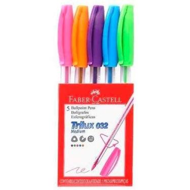 Imagem de Caneta Esferográfica Faber Trilux - Kit com 5 - Faber-Castell