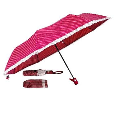 Imagem de Guarda Chuva Abre Automático Feminino Reforçado 35cm - HHW, Vinho
