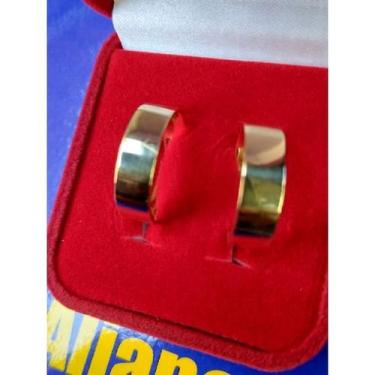 Imagem de Alianças Ouro 18 kilates noivado casamento bodas 8 mm 10 gr