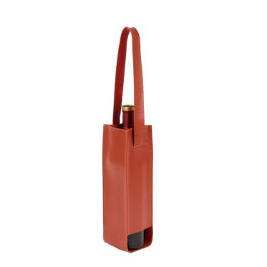 Imagem de Bolsa de Vinho em Courino 29x8x8CM Design Clássico Proteção para Garrafa Marrom Kenya