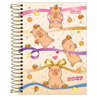 Imagem de Agenda espiral 2027 M3 Capyclub 160 folhas Tilibra Cor:Bege, Bege