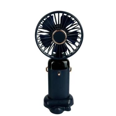 Imagem de Ventilador Mini Portátil De 5 Velocidades Com Suporte - Top Util, Azul
