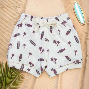 Imagem de Shorts Para Bebê Summer Surf - Estampa Divertida E Macia Cor:CremeTama