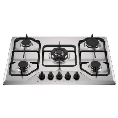 Imagem de Cooktop Electrolux 5 Bocas Experience Inox Grades Duplas Ferro Fundido