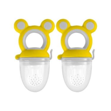 Imagem de Par de Mordedor para Introdução Alimentar de Bebês Amarelo - LNS