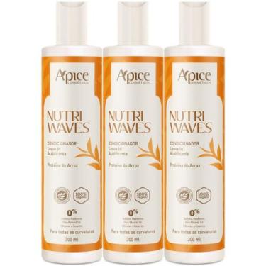 Imagem de Kit 3 Condicionador Acidificante Apice Nutri Waves Leave In Tratamento