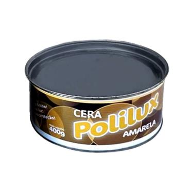 Imagem de Cera Pastosa 39-BIQ Polilux para Móveis Madeira Cerídeos Carnaúba Aplicação Superfície Lata Amarelo Borlen Brasil 400g