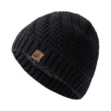 Imagem de Gorro De Malha Unissex Forrado Com Pelúcia, Chapéu De Inverno, Quente,