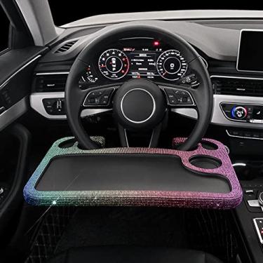 Imagem de Bandeja para volante de carro, bandeja universal para volante de mesa, suporte para laptop (Diamantes coloridos)