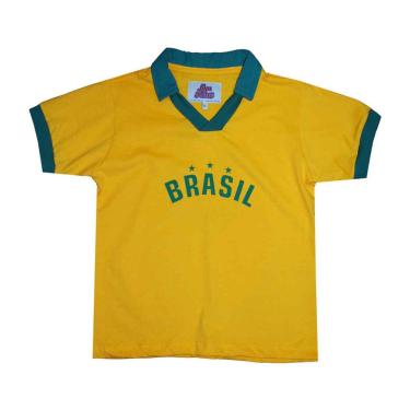 Imagem de Camisa Polo Brasil Liga Retrô Infantil Amarela