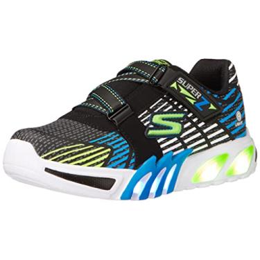 Imagem de Skechers Tênis infantil unissex 400136l, Preto/Azul/Limão, 12.5 Little Kid