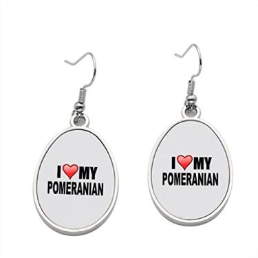 Imagem de Brinco I Love My Pomeranian - Brincos com pingente para meninas - Presente de festa de aniversário dos namorados