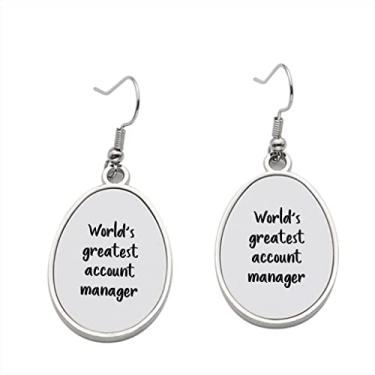 Imagem de Brinco World's Greatest Account Manager – Brincos pendentes para meninas – Presente de festa de aniversário dos namorados, Metal, Sem pedras preciosas