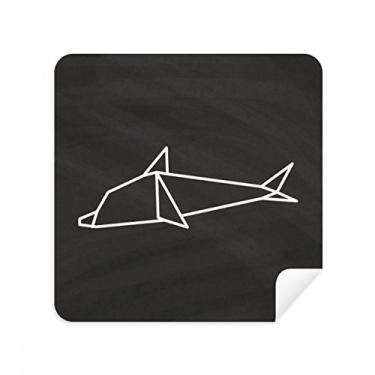 Imagem de Abstract origami golfinho geométrico óculos pano pano limpeza de tela tecido camurça pacote com 2