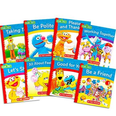 Imagem de Sesame Street Livros infantis Elmo Manners Conjunto de livros de 8 maneiras