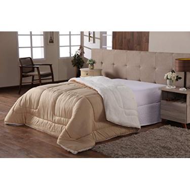 Imagem de Coberdrom Edredom Sherpa Casal Queen Pele de Carneiro Cáqui