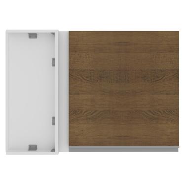 Imagem de Armário Aéreo de Canto Acordes Glamy 100% MDF 1 Porta Branco/Rustic Madesa