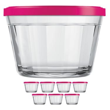 Imagem de Kit Pote Copo Americano C/Tampa Cor Sortida 1L Nadir 7Un