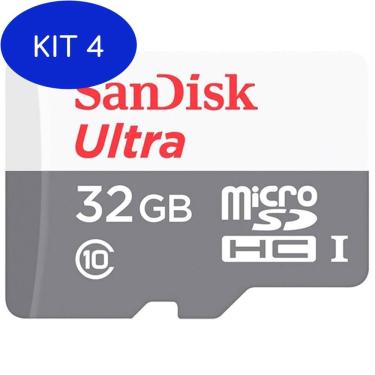 Imagem de Kit 4 Cartão De Memoria 32gb Micro Sd Com adaptador Sandisk