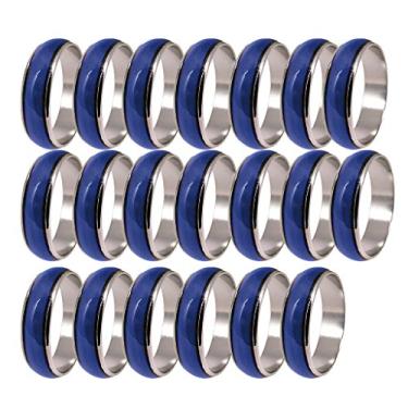 Imagem de LoveinDIY Lote de 20 peças anéis de humor variáveis de cor masculino/feminino tamanho dos EUA 6-10, Metal, Na