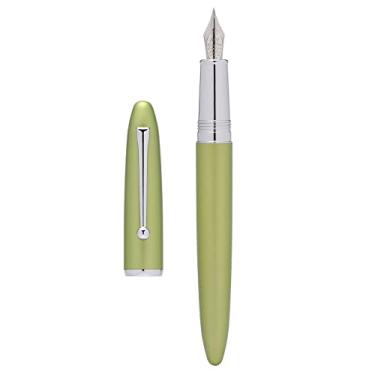 Imagem de Asvine Caneta tinteiro Hongdian 620 de metal verde ponta extra fina caneta clássica para escritório escrita com caixa de metal