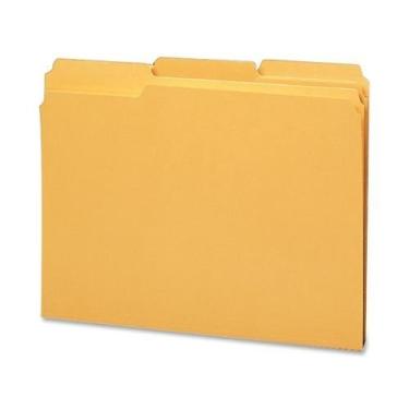 Imagem de SMD12234 Pasta de arquivos, 1/3 AST corte de aba 2 camadas, carta, 100/BX, haste dourada