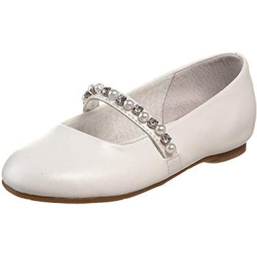 Imagem de Nina Nataly-T Sapatilha de balé (bebê/criança pequena), Branco liso, 10 Toddler