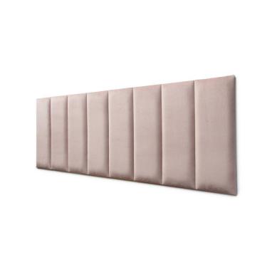 Imagem de Placas Cabeceira Modulada Adesiva Queen Estofada 160cm x 60cm Kit 8 Placas - Veludo Nude