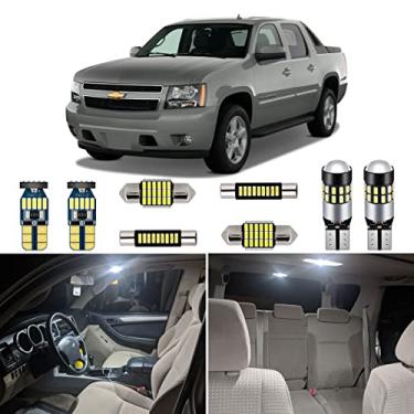 Imagem de AUTOGINE Kit de luzes LED interiores brancas de 14 peças para Chevrolet Chevy Avalanche 2007 2008 2009 2010 2011 2012 2013 2014 Super Bright 6000K interior lâmpadas LED pacote + ferramenta de instalação