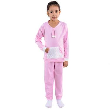 Imagem de Pijama Infantil Para Menina De Inverno Kanguru Pom-Pom Victory