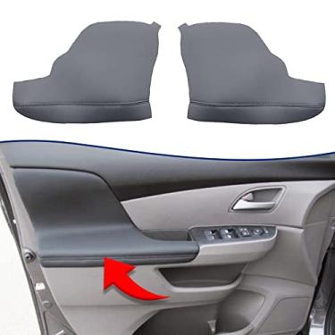 Imagem de Capa de apoio de braço de carro painel de porta automático, revestimento interno de espuma de couro de vinil para Honda Odyssey, Upholstery Car Skin 2011-2017 - cinza escuro (par)