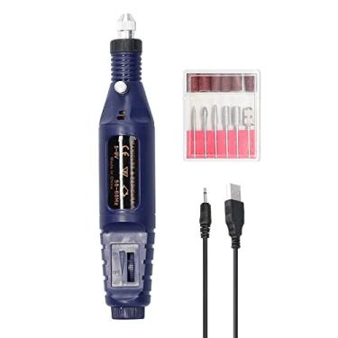 Imagem de Qudai USB Power Supplys Mini Moedor Elétrico de Mão Gelatum Ferramenta de Remoção de Ferramenta de Manicure Máquina de Rotação Velocidade Ajustável Conjunto de Ferramentas Rotativas com 6 Cabeças d NP
