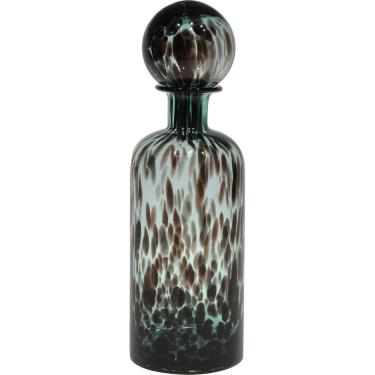 Imagem de MESSINA GARRAFA DECORATIVA 40x12x12cm VIDRO VERDE COM TAMPA