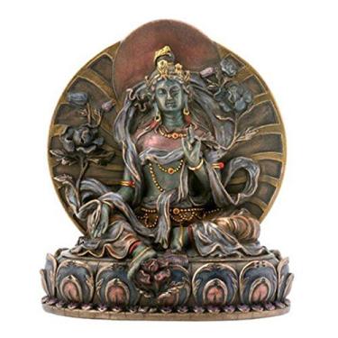 Imagem de Estatueta de Buda colecionável pequena Tara Verde