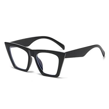Imagem de Óculos anti-blu-ray de alta definição, armação de óculos quadrada elegante e simples, personalidade, cor de pigmento, 1, tamanho único
