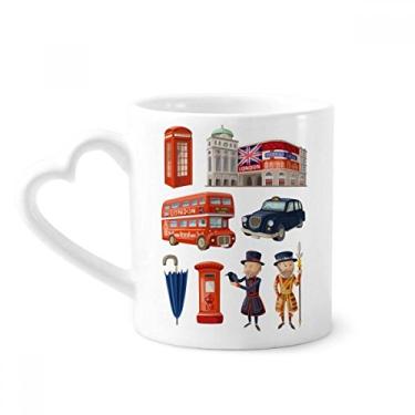 Imagem de Royal Soldiers Red Telephone Booth Britain Caneca café cerâmica copo de coração de vidro